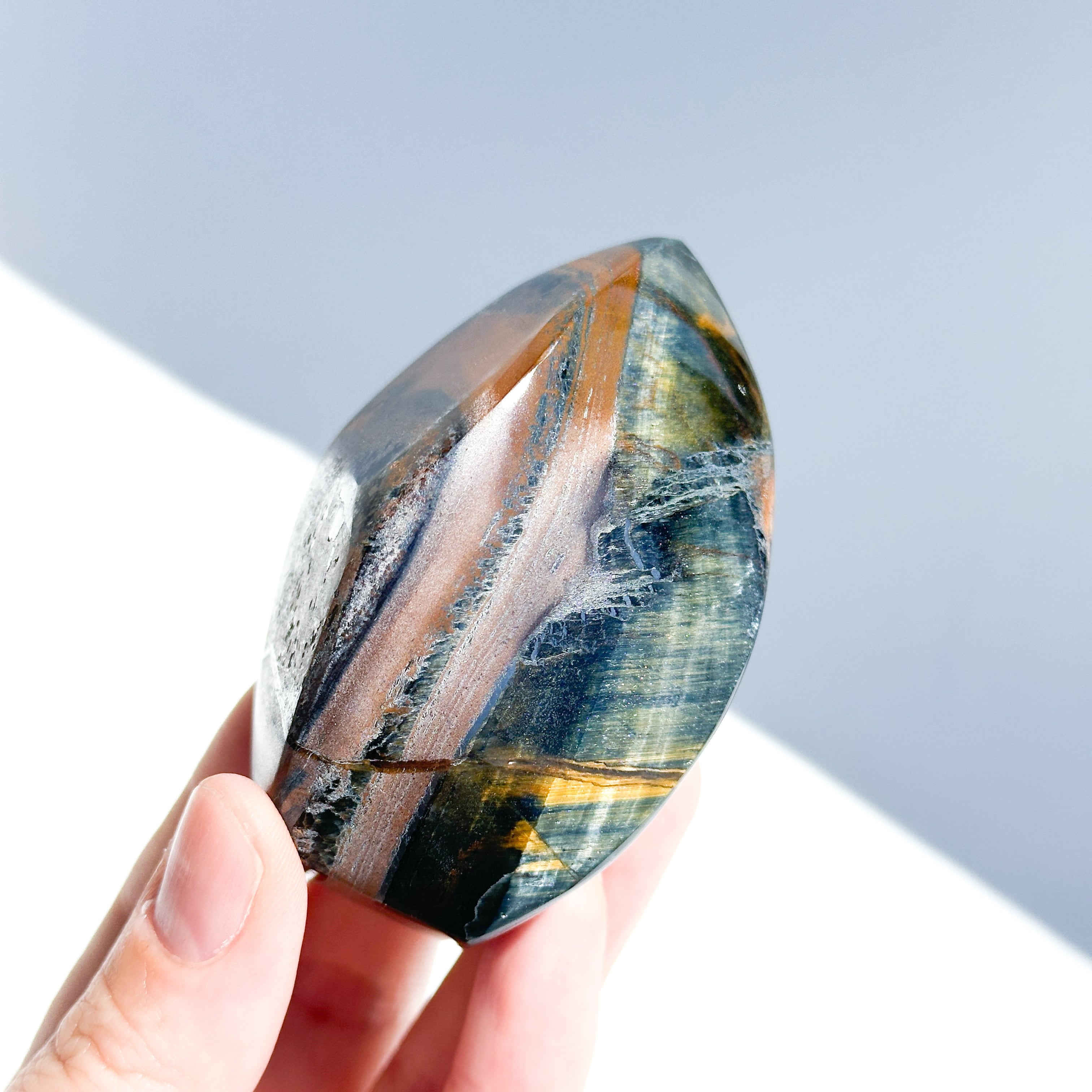 ブルータイガーアイ フレイム 03◇ Blue Tiger's eye ◇天然石・鉱物