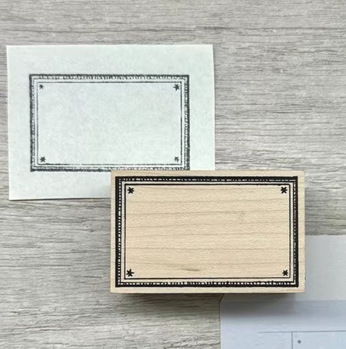 新作☆MO959｜Molinta 【复古框A】はんこ / 木製スタンプ