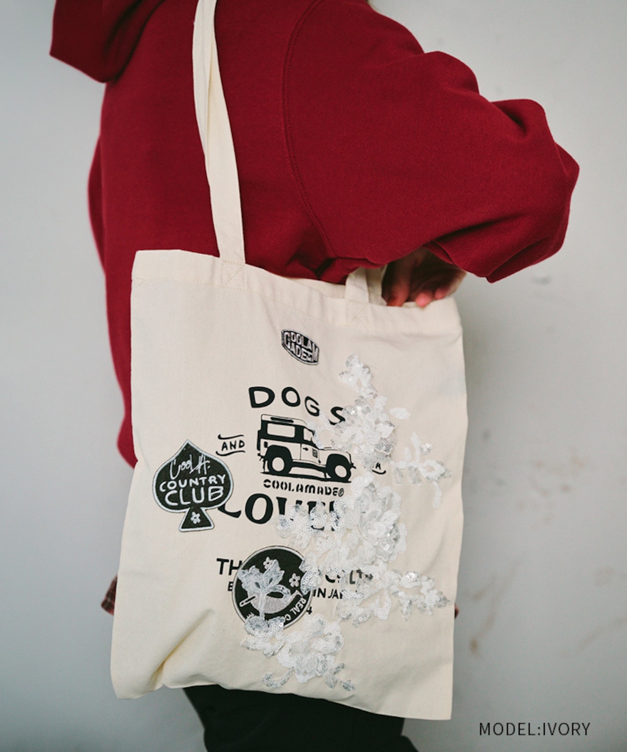 【直営限定ITEM】TYPE-A COOLA レース×パッチトートバッグ (IVORY) CQ-49512H