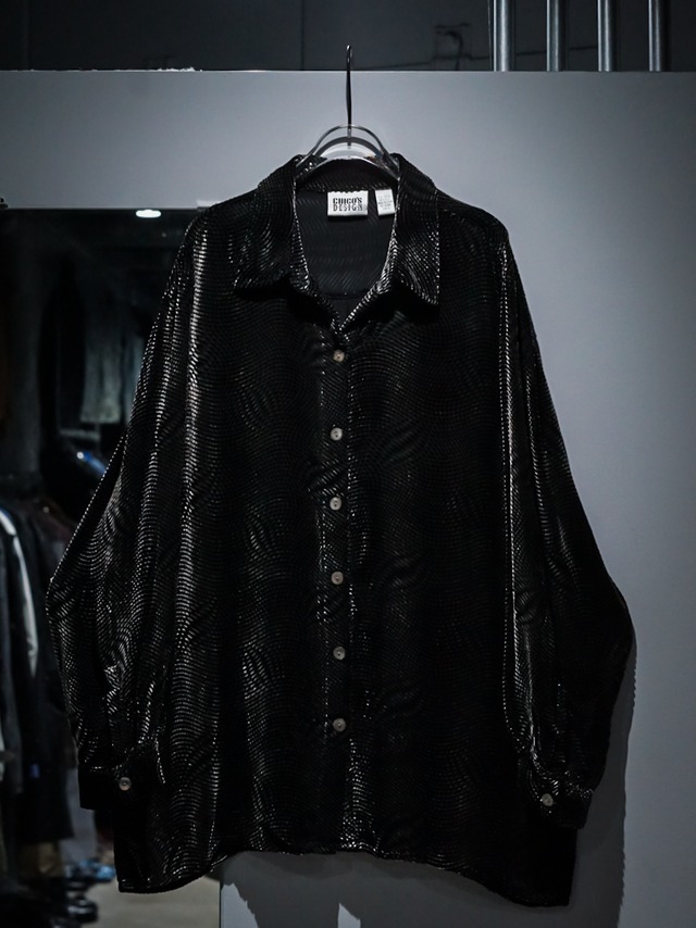 【add (C) vintage】Artistic Design Vintage Loose Open Collar Velour Shirts