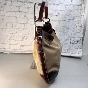 PRADA プラダ ロゴジャガード キャンバス ハンドバッグ ベージュ A-12785