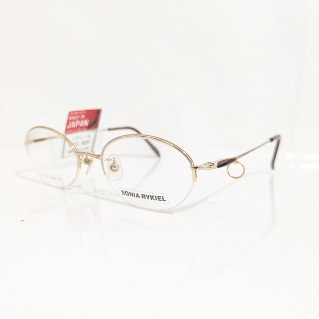 【SONIA RYKIEL】オーバルナイロールフレーム　ゴールド