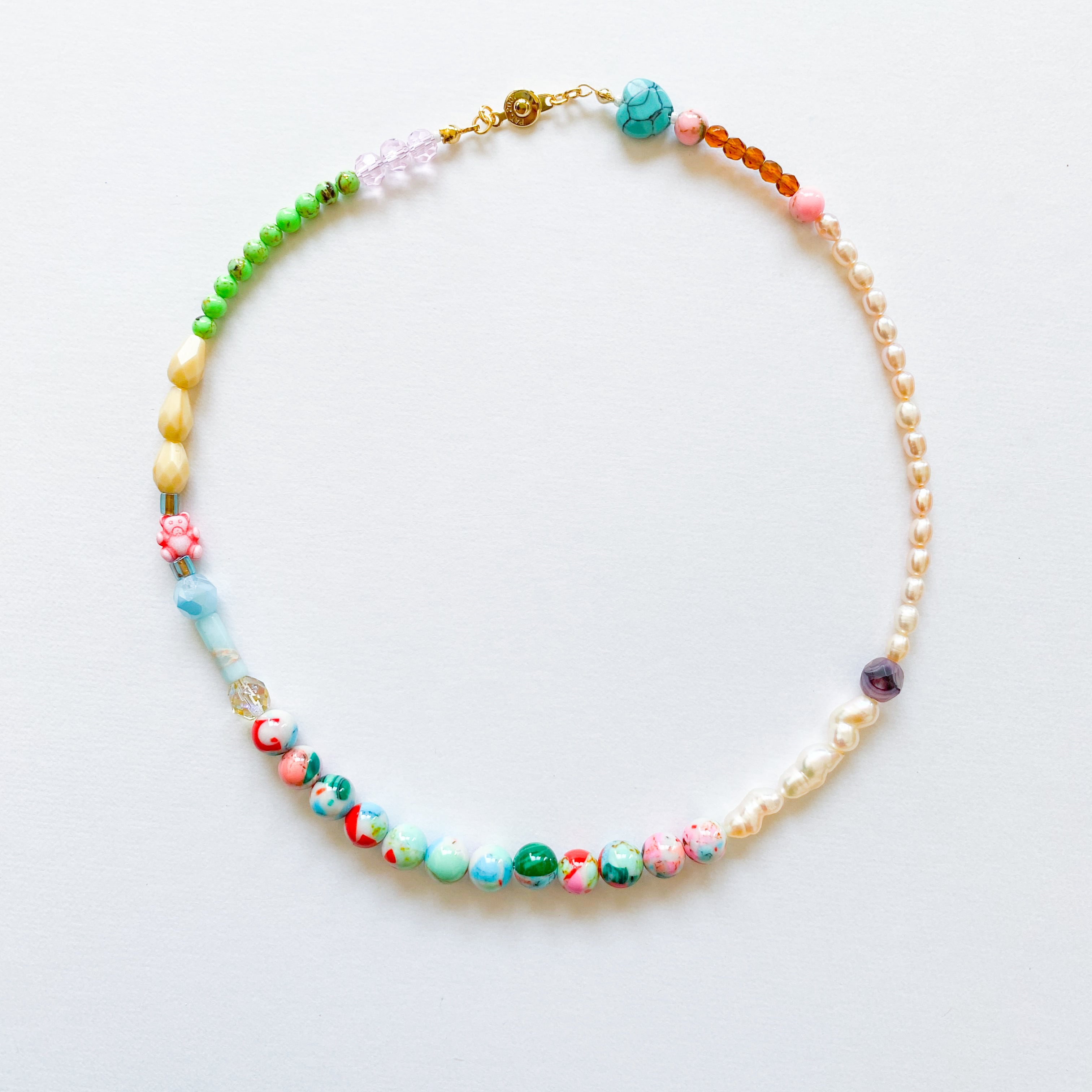 淡水パールとビーズのネックレス