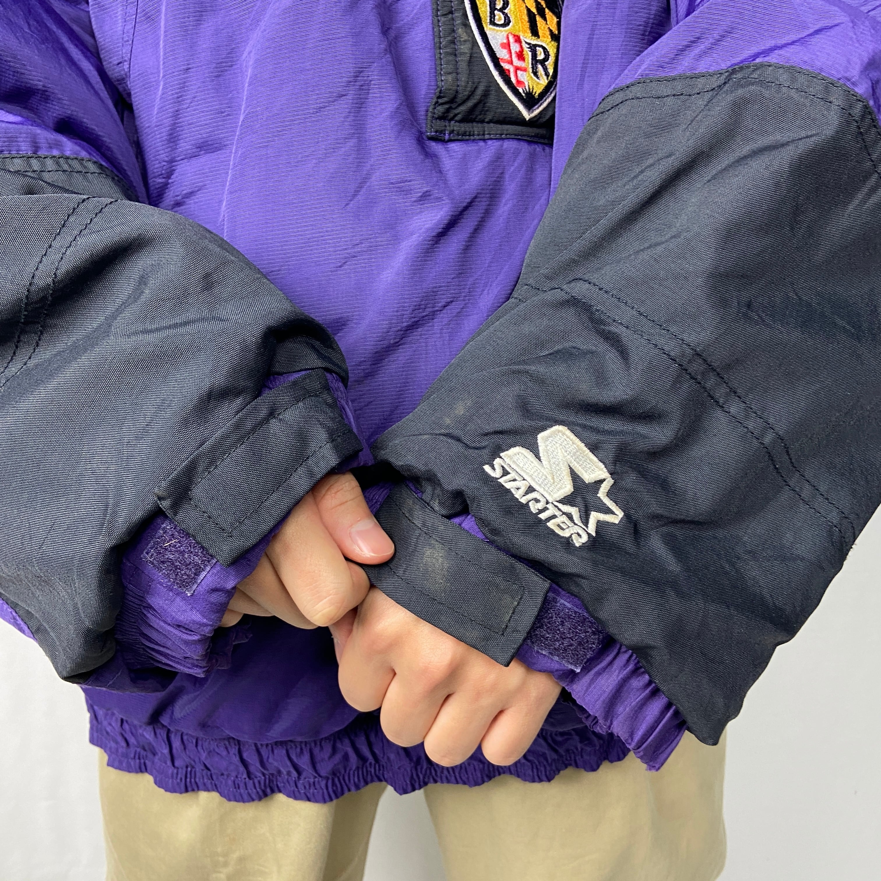 NFL レイブンズ ナイロンプルオーバー XL 黒紫 90s 古着 ストリート 90年代 STARTER スターター プルオーバー ナイロンジャケット NFL