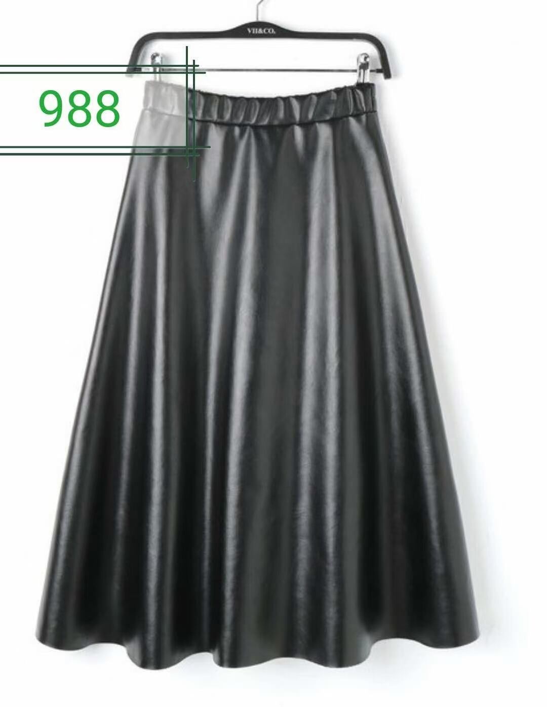 フェイクレザー　フレアスカート　AJ1235-988