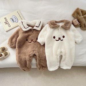 【BABY】もこもこクマロンパース