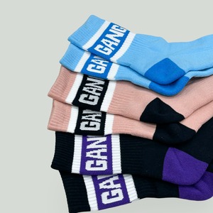 アシンメトリーデザインソックス２　ターコイズブルー