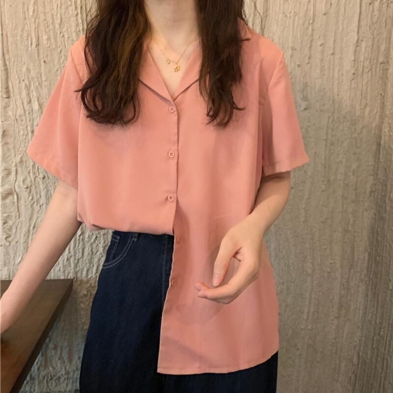 スタイルスタンダードカラールーズシャツ トップス レディース レトロ ハンチェンe59690166531