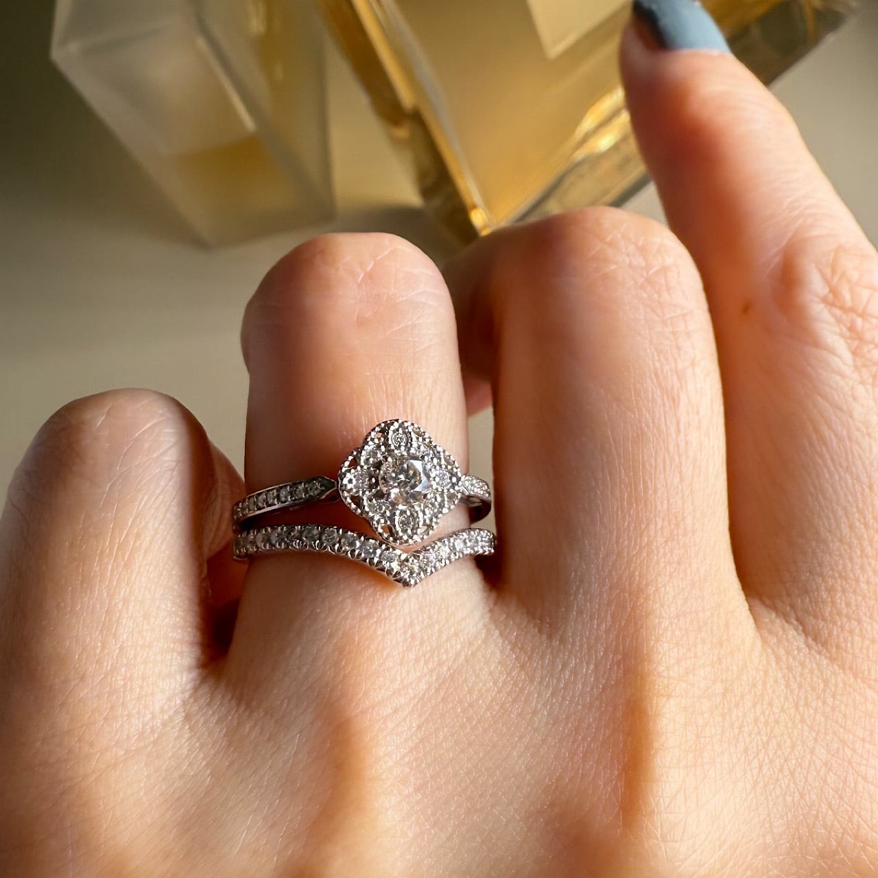 ダイヤモンド デザインリング S1 0.196ct プラチナ チェカ 鑑別書付