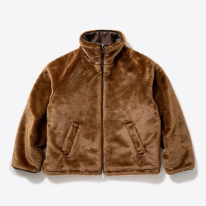 Stand collar far jacket（BROWN）