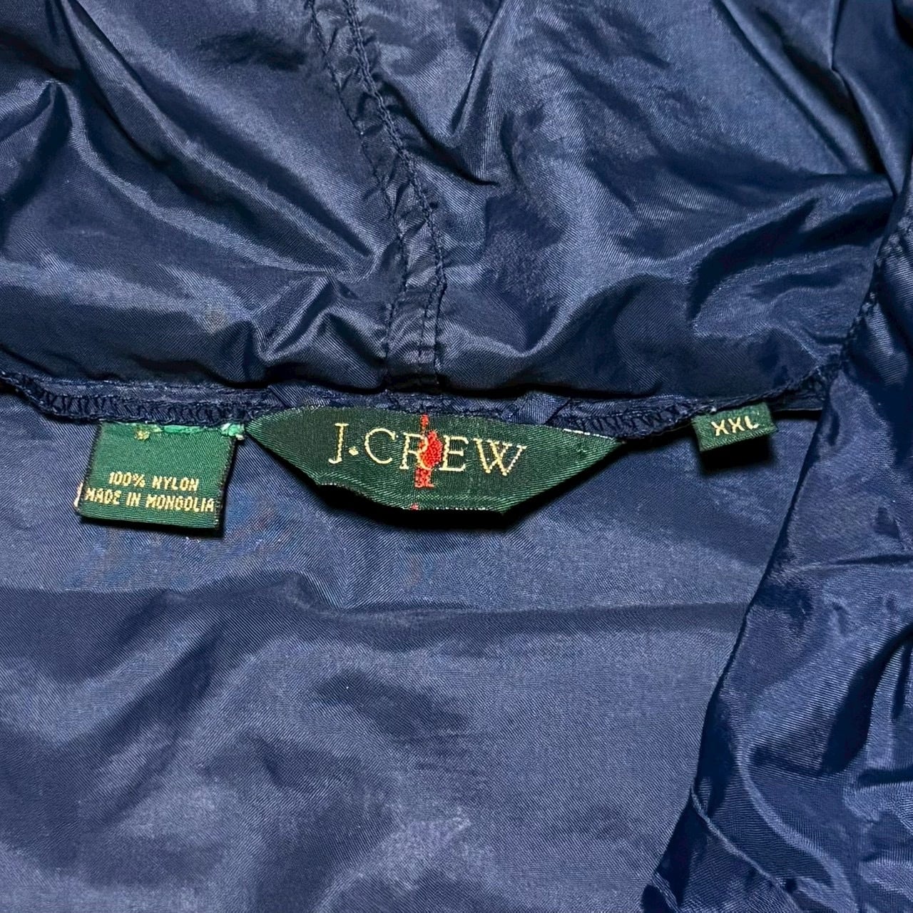 90s J.CREW ジェイクルー 巨人タグ アノラック ナイロン プルオーバー