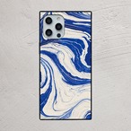 受注生産 iPhoneケース ブルーの渦巻きマーブル｜水面模様 PABS080A