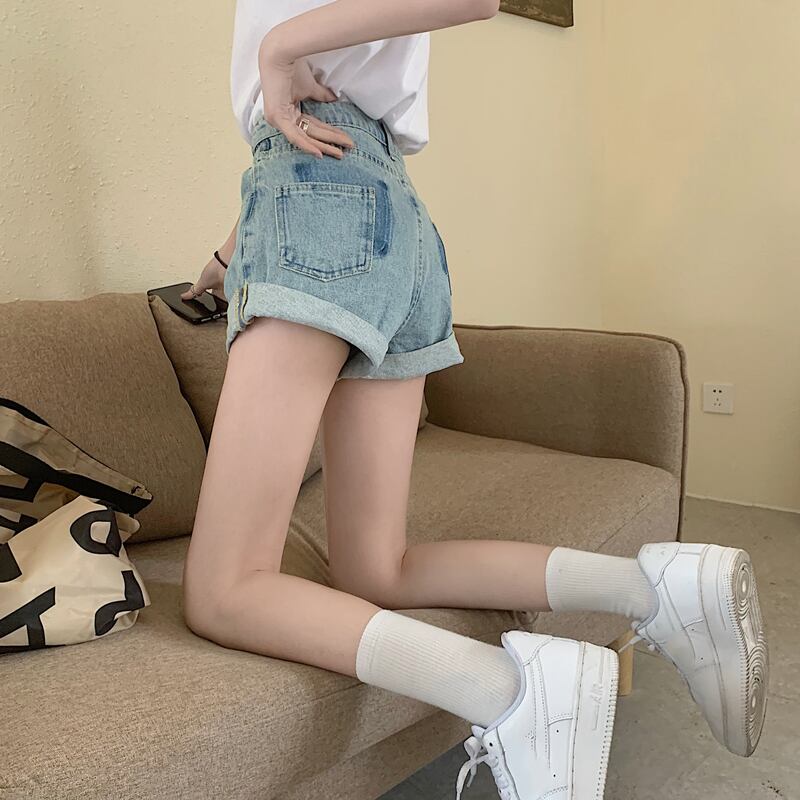 ショーツ サマーハイウェストウェストスリムパンツ 夏物 ブルマー 試着室25128981609