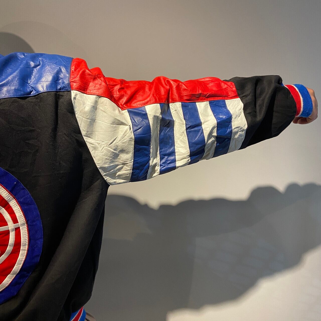 90年代 NBA ジェフハミルトン レザー コットンスタジャン メンズL相当