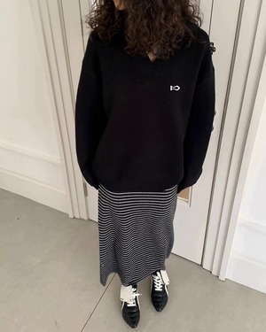 リブストライプタイトスカート A0552