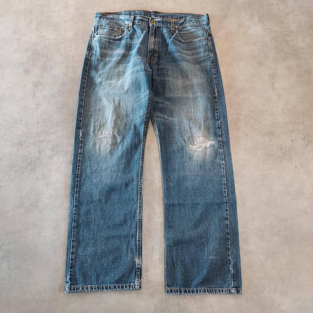 リーバイス569 Levis W34 ワイド バギー 青 古着 ヒゲ 22471