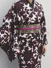【受注商品】Rumi Rockきもの「黒牡丹」 赤黒　[A590]