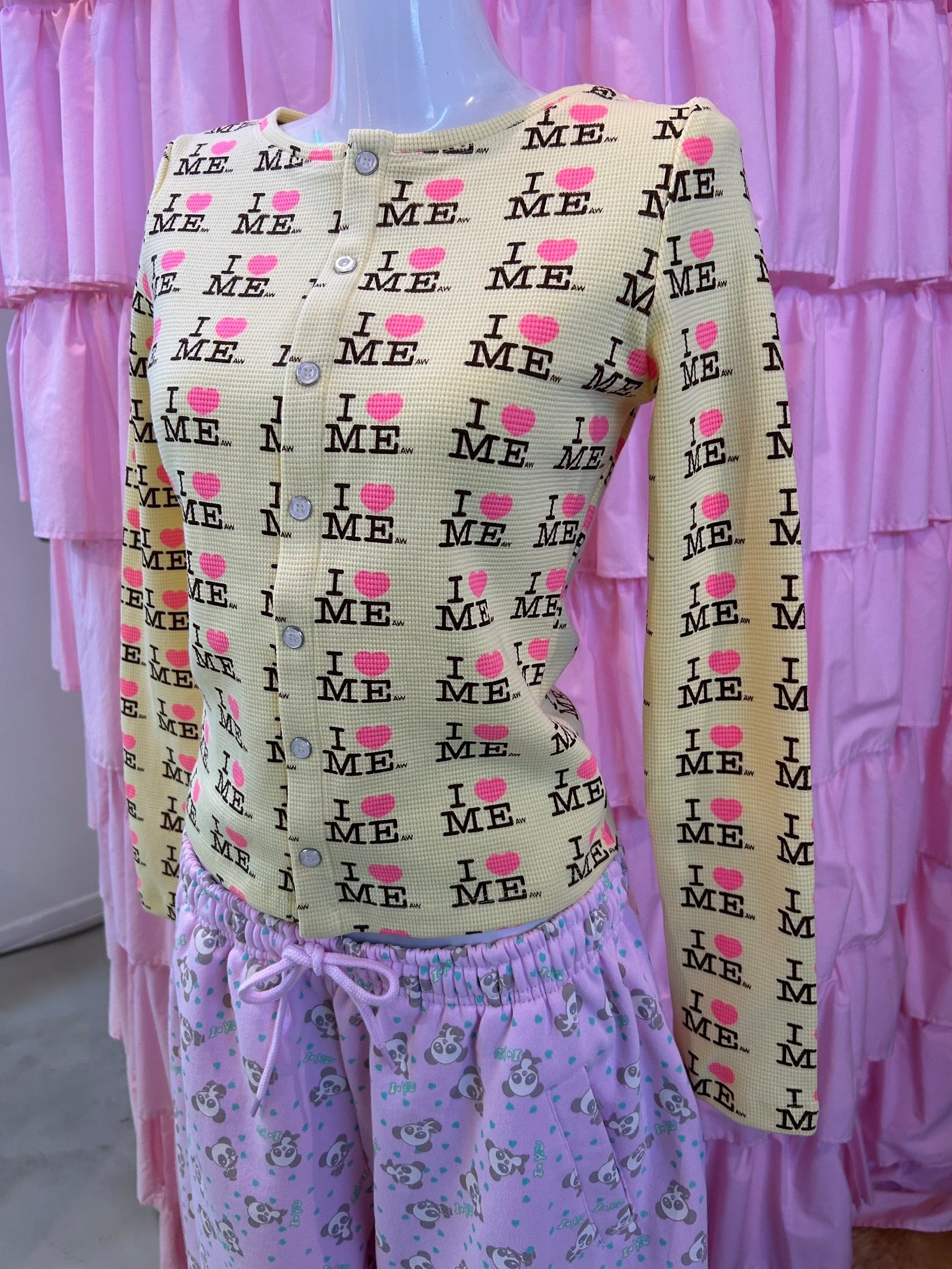 Ashley WILLIAMS I♡ME THERMAL TOP / yellow