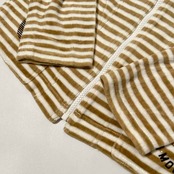 GKITALIYA 伊太利屋 イタリヤ ボーダー柄 ベロア ジップアップ ジャケット 9 /レディース
