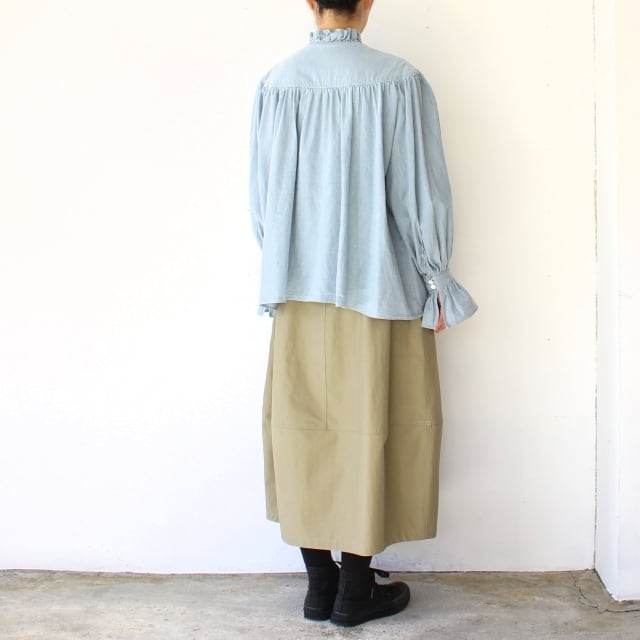 HAVERSACK 5OZシャンブレーフリルブラウス 5oz Chambray Frills Blouse