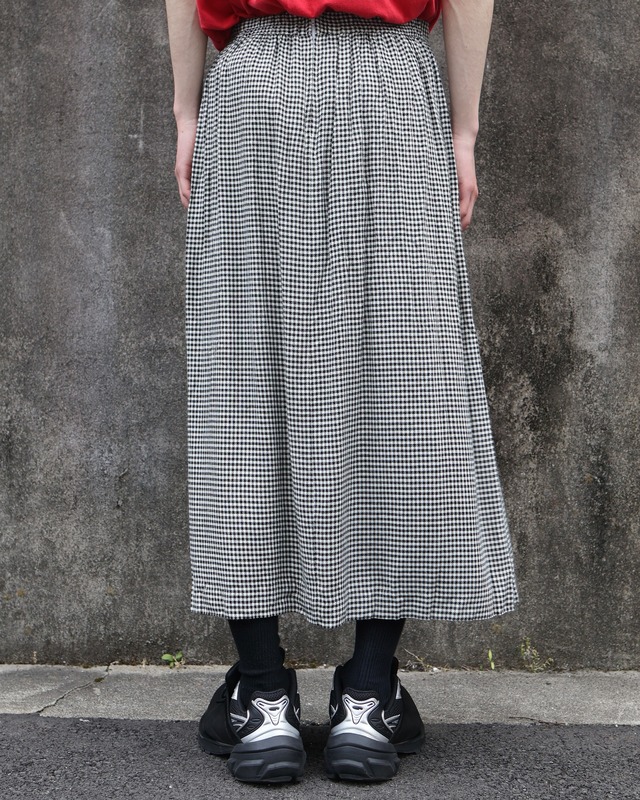 Gingham Check Pleated Skirt