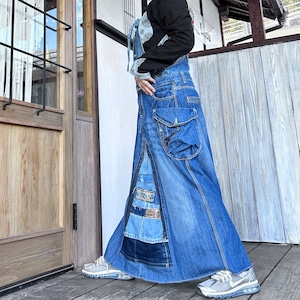 デニムリメイクジャンバースカート