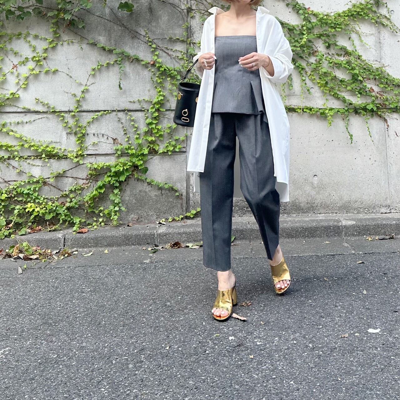 クロップドテーパードパンツ Louis グレー | Cygne