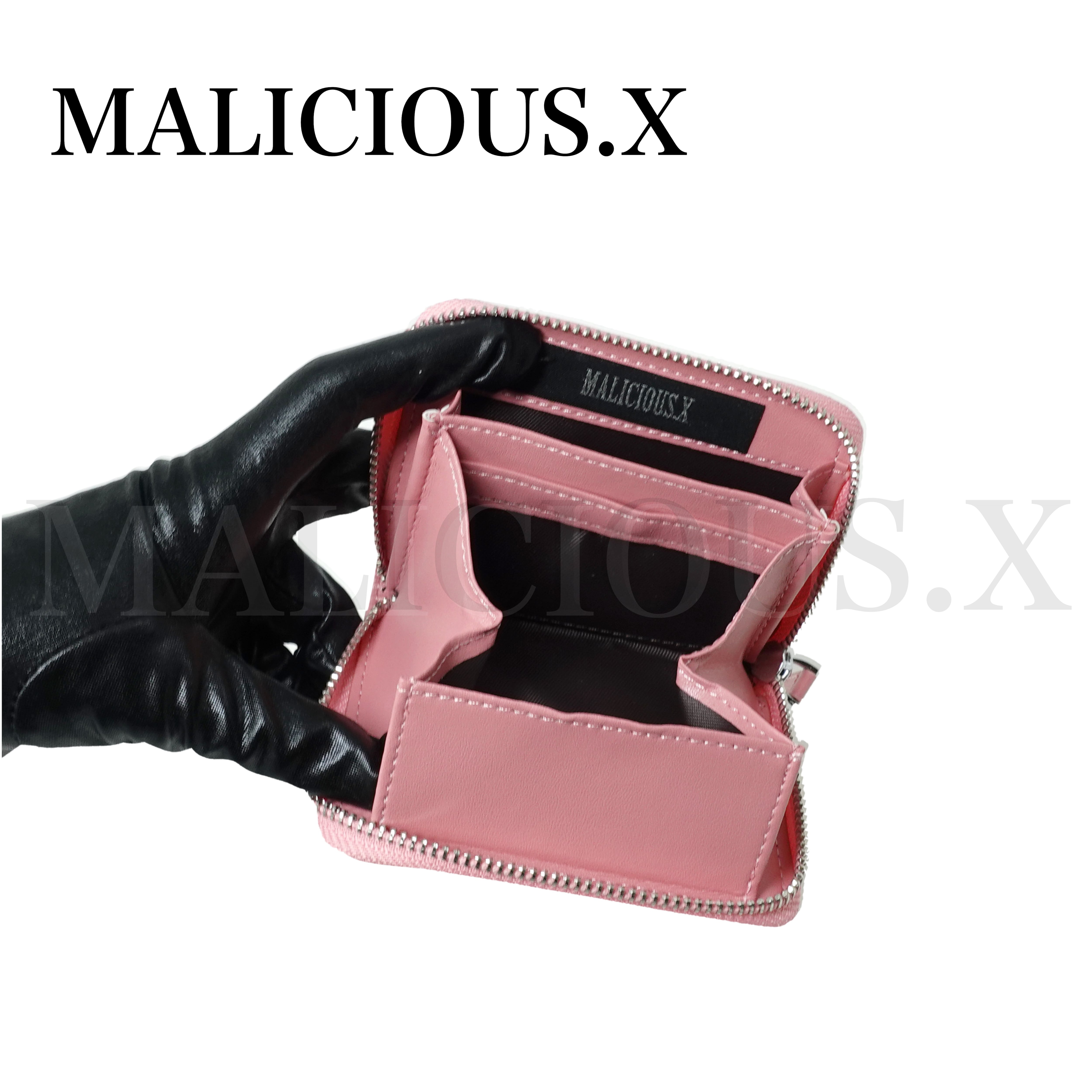 MALICIOUS.X【箱付き美品】目のデザイン 二つ折り財布 ピンク Heart Eye folding zip card & coin case(Pink)/lce Green | MALICIOUS.X