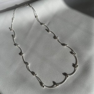 ［aura］silver925 wave dot necklace