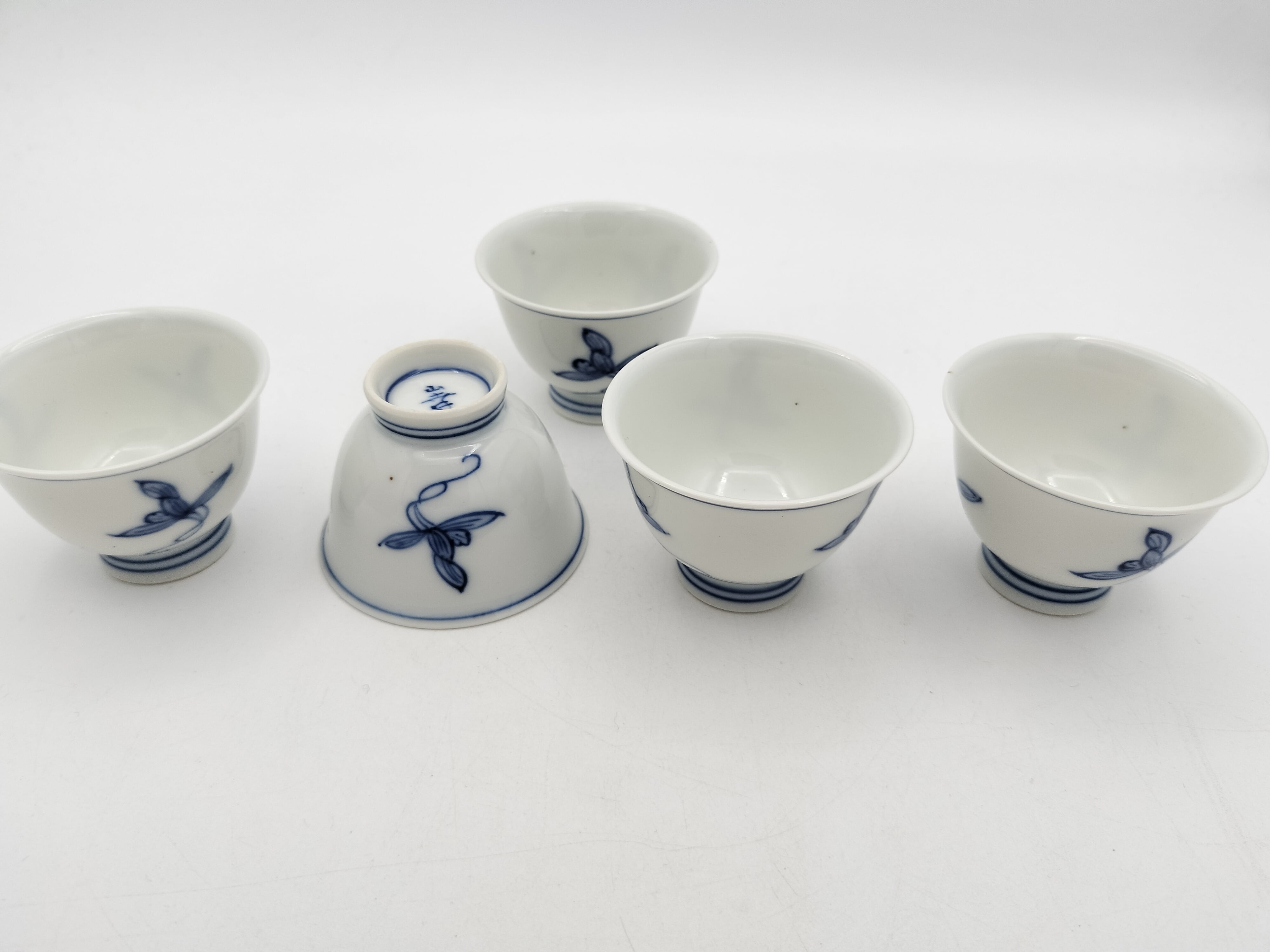 出物】煎茶 茶碗 5客セット 青ラン絵 山幸作 a954 | 有限会社いとお