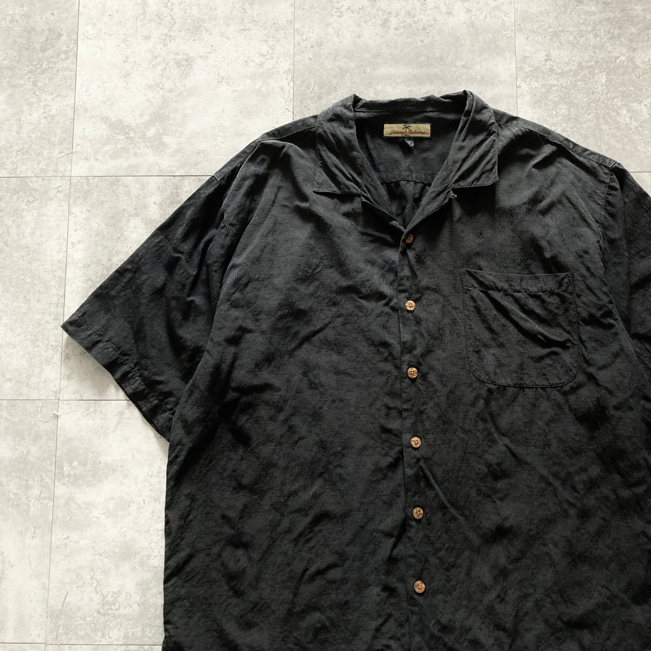 Size.L】Tommy Bahama トミーバハマ シルク100% 総柄 開襟シャツ