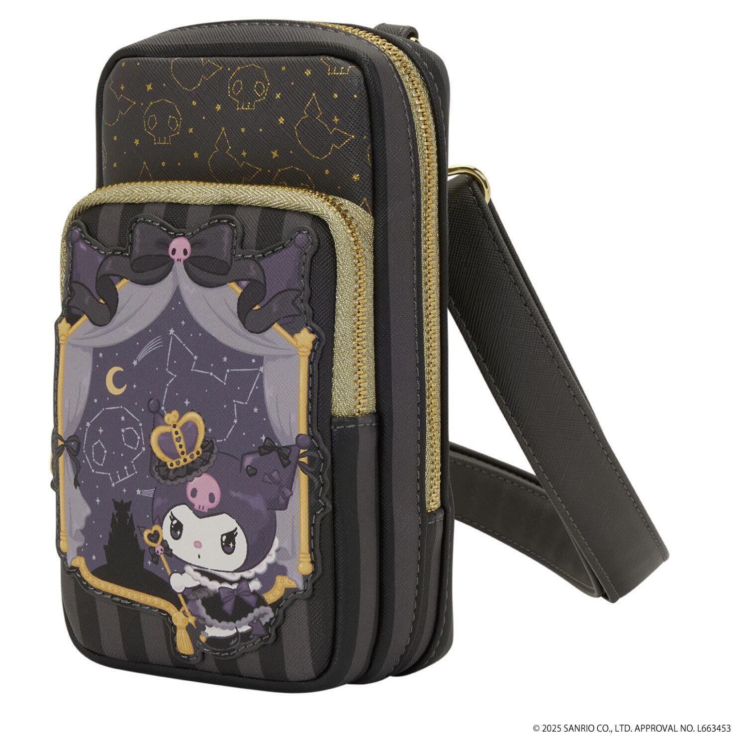 LF SANRIO KUROMI 20TH ANNIVERSARY CELL PHONE CROSSBODY BAG WITH COIN BAG_SANTB1759