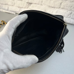 【最終処分SALE】CHANEL シャネル ココマーク フリンジ リザード ショルダーバッグ ブラック A-12124
