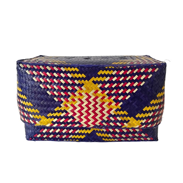 Rectangular colourful basket M w27cm×15cm×h15.5cm四角カラフル蓋付き収納かご