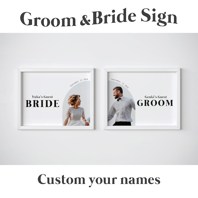 【送料無料】写真入り 受付サイン アーチ│Bride&Groomサイン ゲストサイン