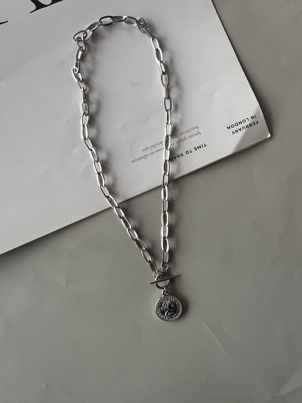 coin silver necklace