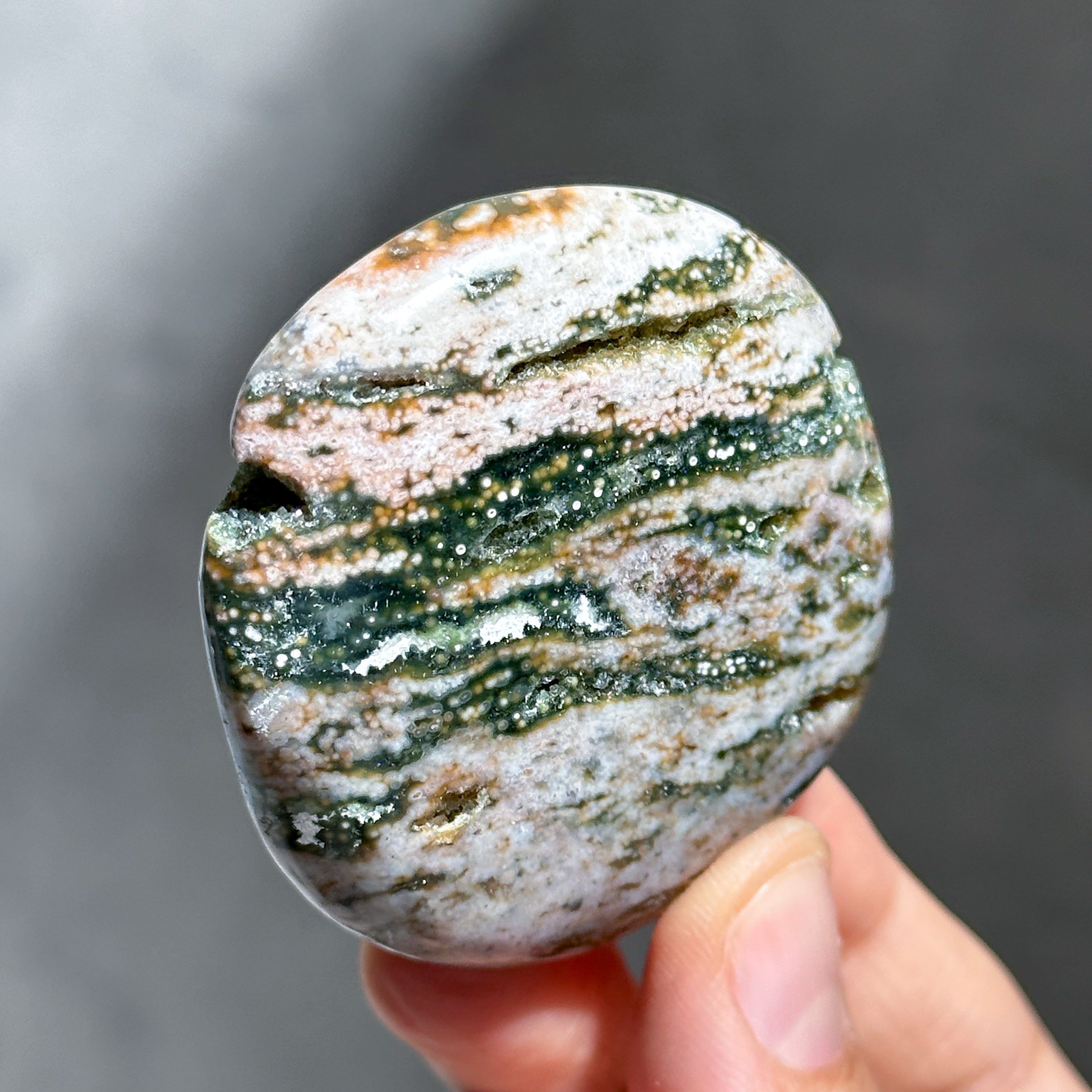 オーシャンジャスパー パームストーン34◇ Ocean Jasper ◇天然石