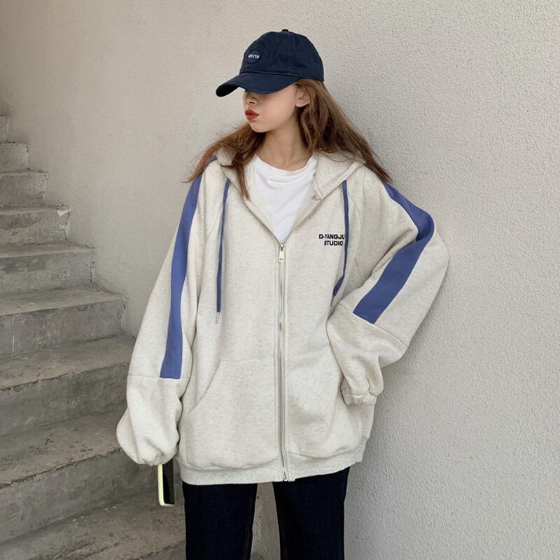 フードセーター コート スプリングオータム薄手ルーズ 春物 秋物 試着室35748190453