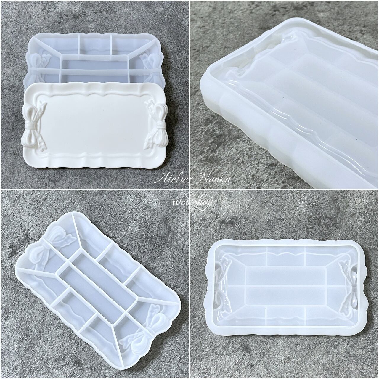 リボン (長方形) トレイ シリコンモールド | シリコンモールド・クレイ