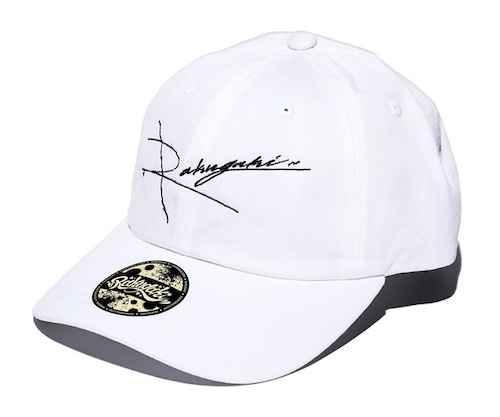 2019 RAKUGAKI Cursive Logo Dad Cap White