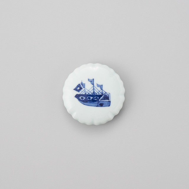 【青花】“オランダ船” 排水口カバー