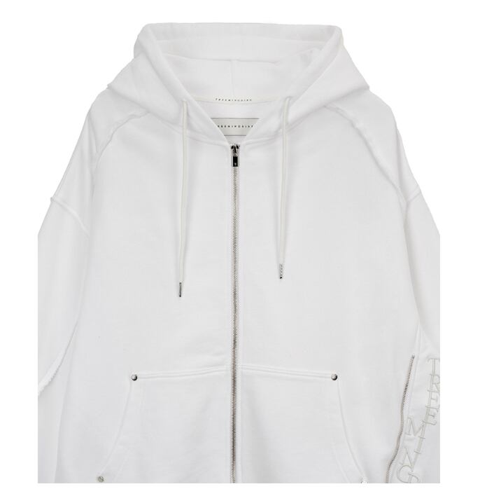 TREEMINGBIRD] Zipper Finishing Sweat Hoodie Zip-up [ White ] 正規