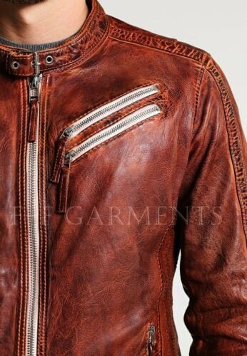 羊革・2つ傾斜ポケット付きシープレザージャケット Slanted Pocket