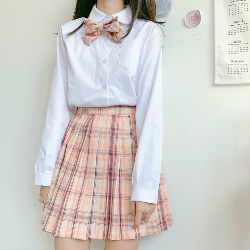 プリーツスカート チェックハイウエスト Aライン　ポケット　赤　白 ハイウエストウエストスタンダードレッド 赤格子柄 チェック