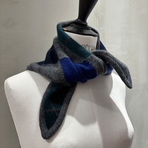 & DAUGHTER　Argyle Cashmere Foulard　Grey with White Holly Smalt