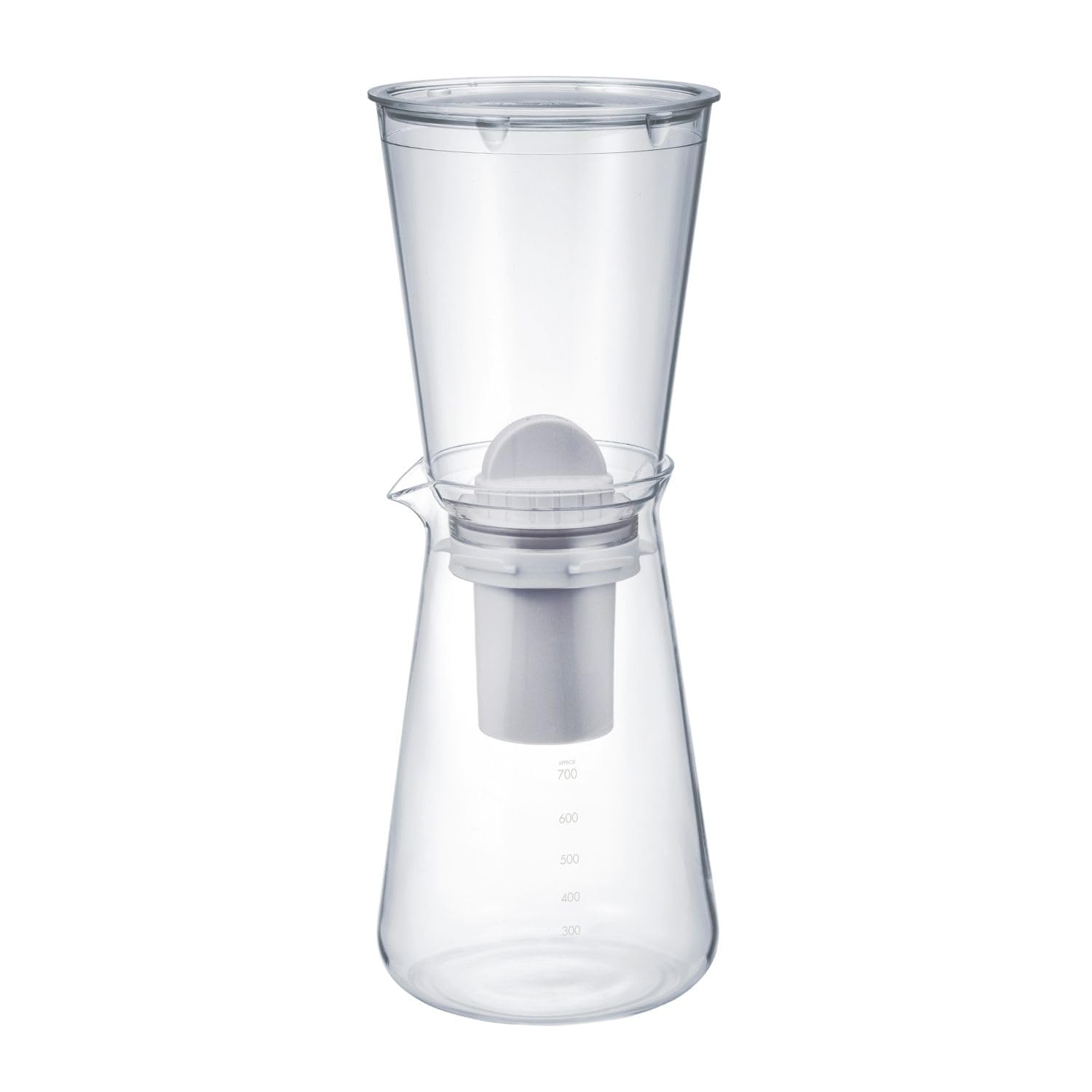 【努力特価】HARIO(ハリオ) 浄軟水ポット・Pure 浄水器 軟水器 ポット型 耐熱ガラス 700mL 活性炭 カートリッジ1個付 JNP-700-T