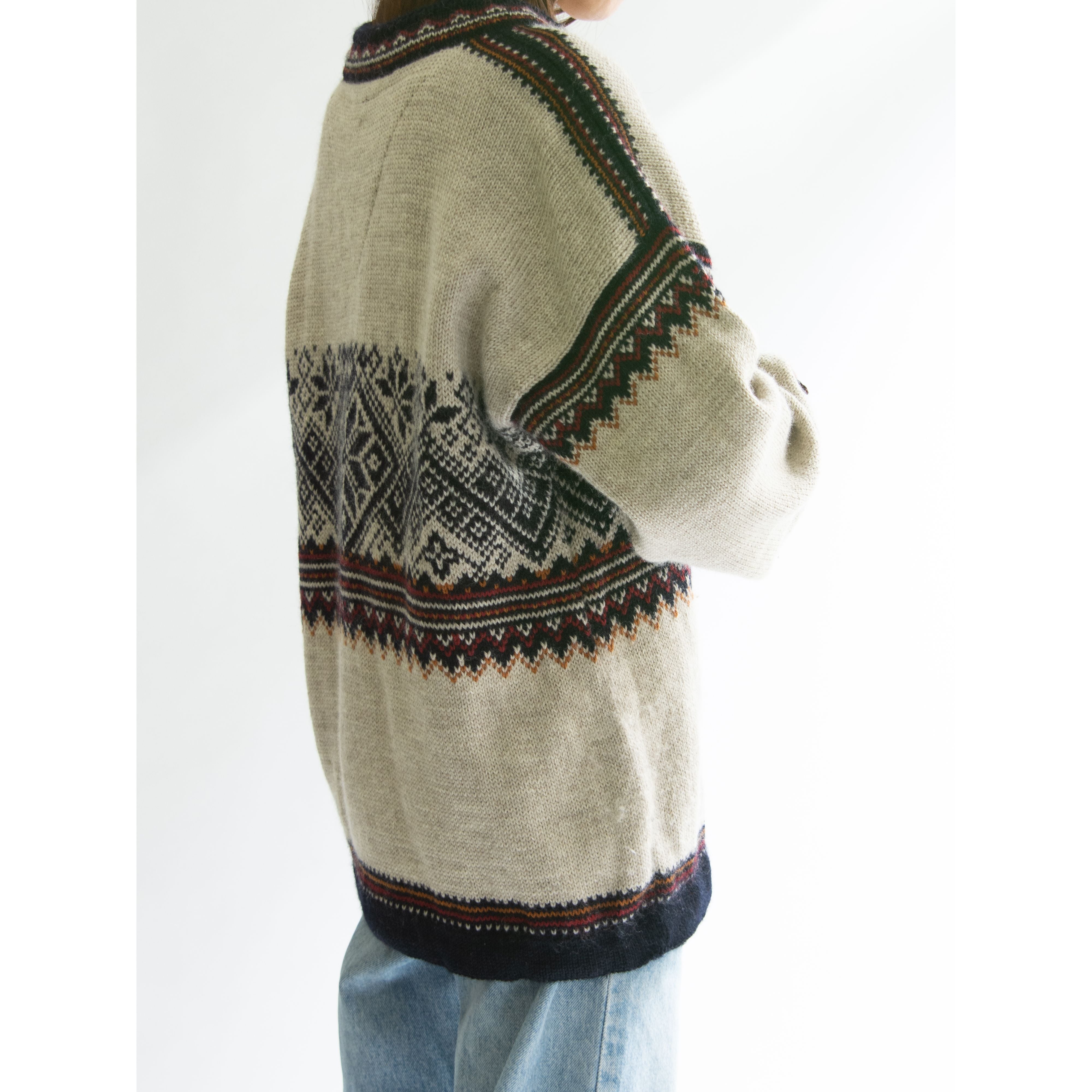 【DALE OF NORWAY】Made in Norway 100% wool half zip Nordic sweater(ダーレオブノルウェー ノルウェー製ハーフジップ ノルディックセーター プルオーバーニット)11d