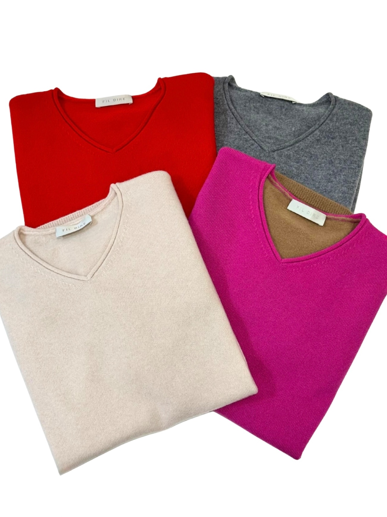 カシミヤ100%Vネックセーター