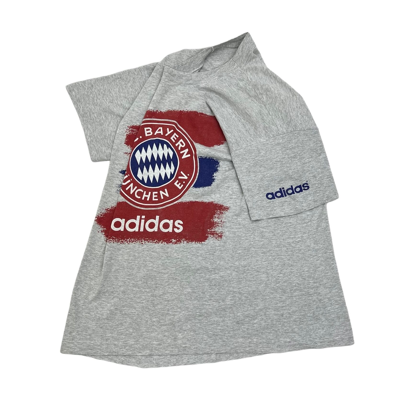 1020. 1990's adidas tee FC Bayern München グレー プリント T