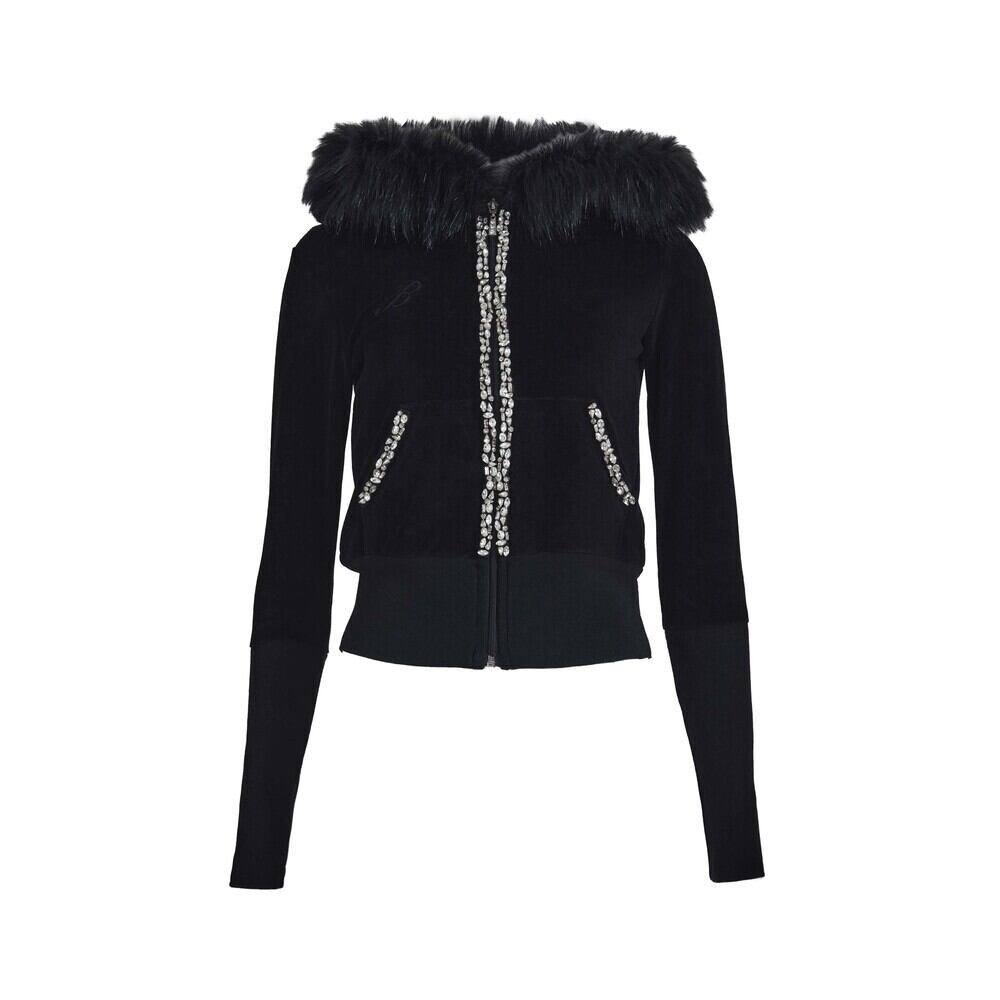 Baby metal club] Glam fur velour hood zip up (black) 正規品 韓国